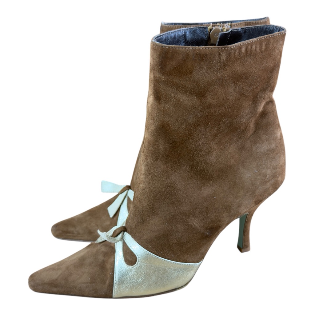 Cynthia Rowley Shoe Ankle Boot Brown Suede Womens Size 6.5
